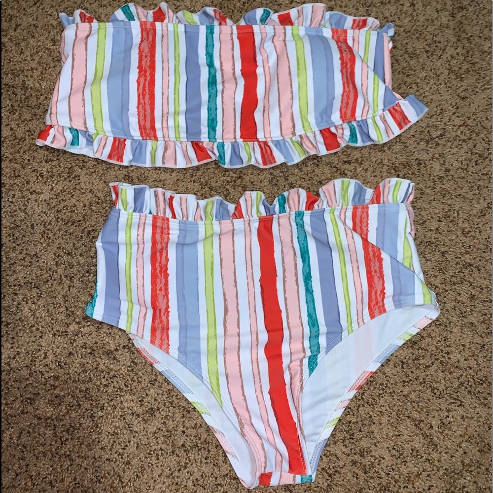 high waisted bikini set